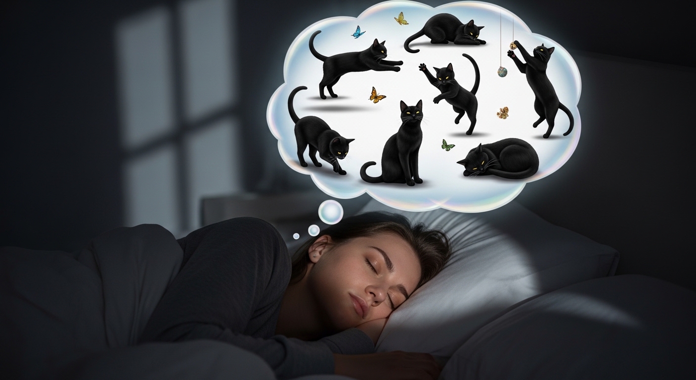 O que significa sonhar com gatos pretos: símbolos e reflexões